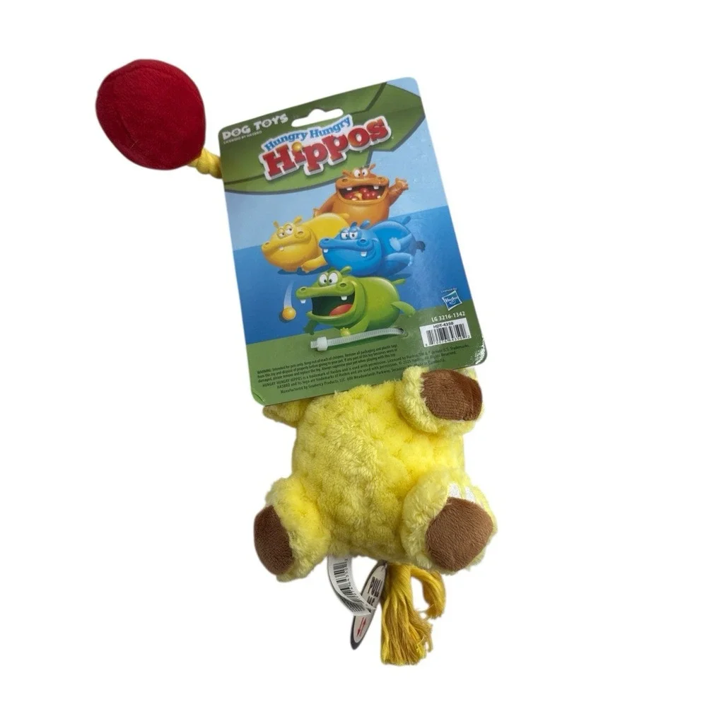 Hasbro 17in Dog Toys Squeak and Tug‎ Hungry Hungry Hippos Yellow